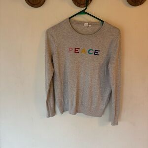 GAP Gray Sweater with Colorful Peace Design size medium